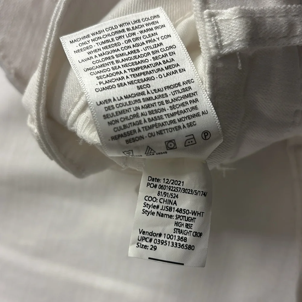 Jessica Simpson High Rise Straight Leg Ankle Cutoff Frayed Jeans  29 White Pants - Picture 11 of 11